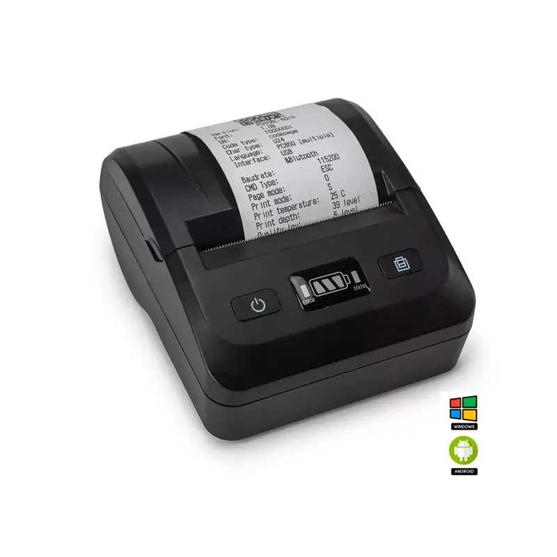 Impresora térmica portátil 80mm con interfaz Bluetooth + USB